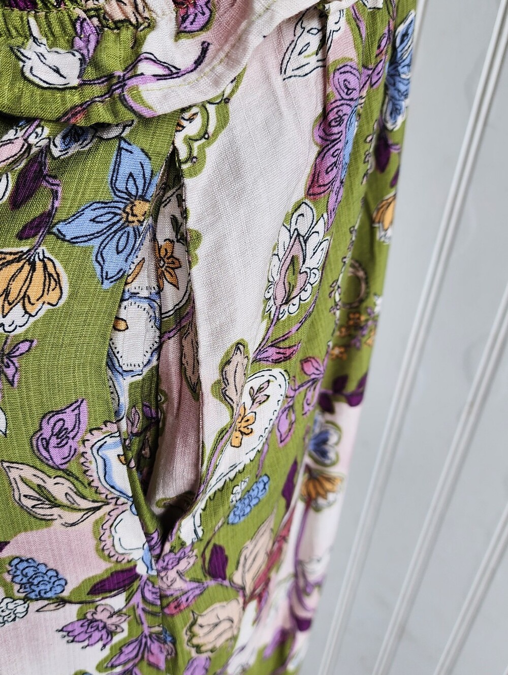 Monteau Los Angeles Women's Maxi Dress Floral Print Green Rayon Nylon Sz S - Picture 6 of 16